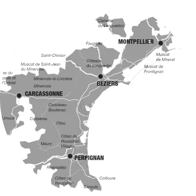 Map of Languedoc region